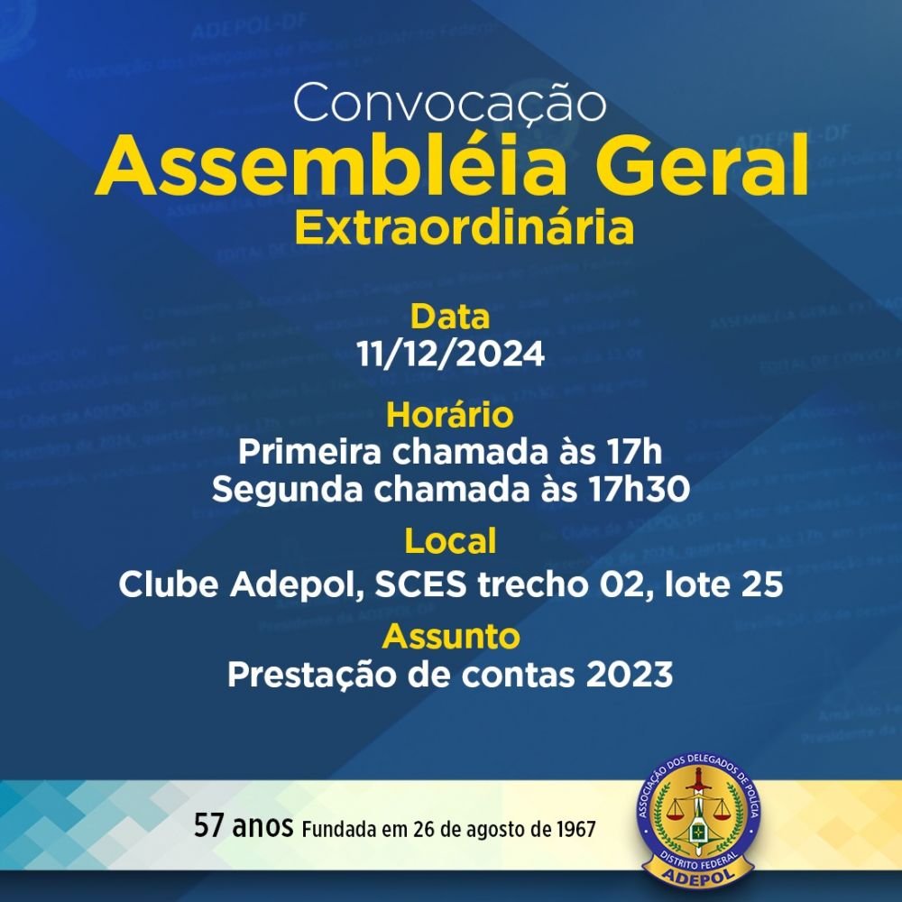 Convocação de Assembleia Geral Extraordinária do Sindepo-DF